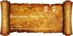Bernauer Henrik névjegykártya